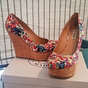Steve Madden Platform Wedges- Polyana Floral Multi